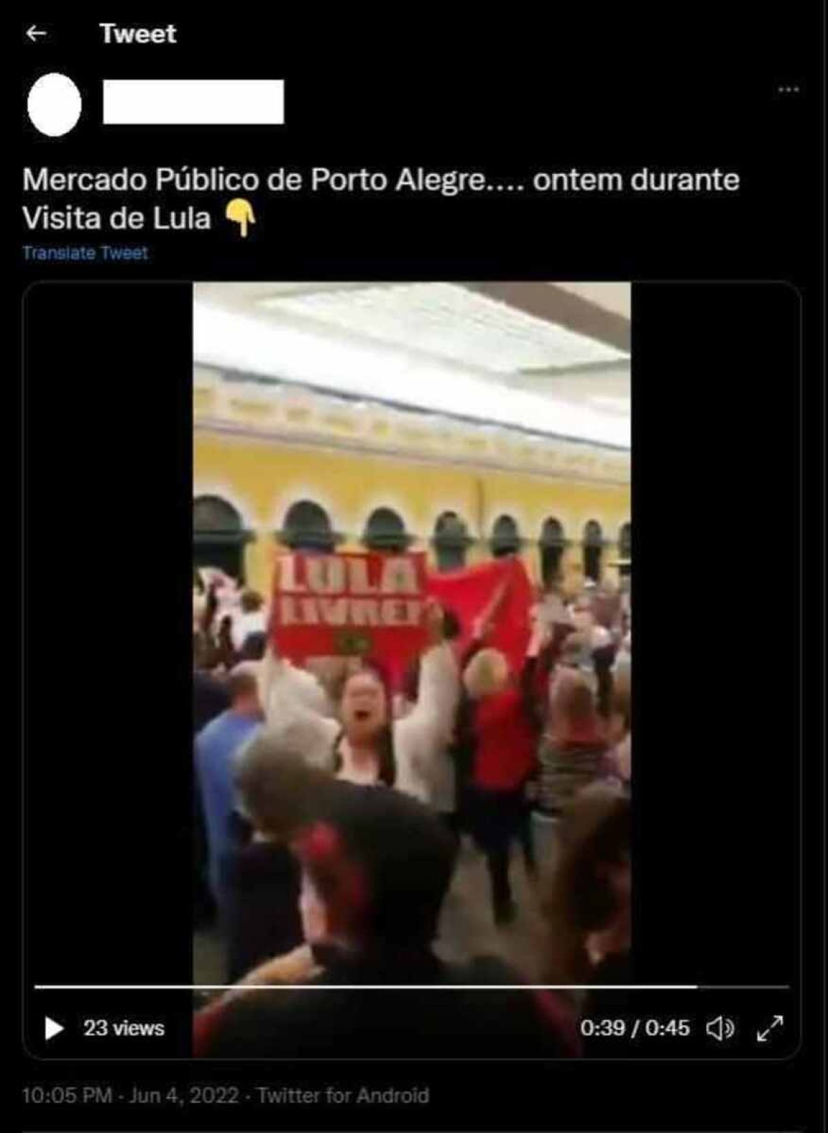 A imagem do momento na postagem do TikTok