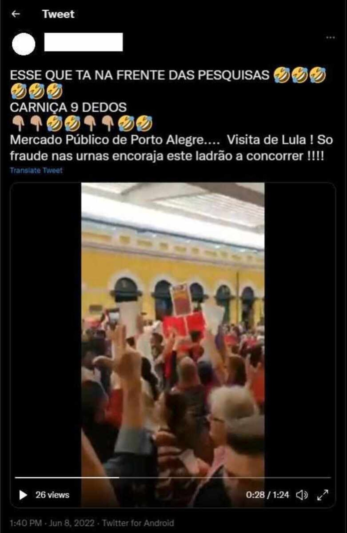 A imagem do momento na postagem do TikTok