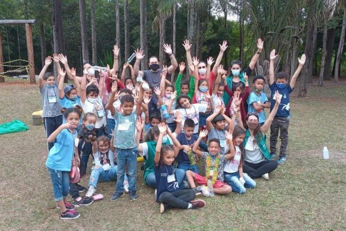 Estudantes da Escola Classe Incra 06 de Brazlândia em atividade no parque ecológico Saburo Onoyama, Taguatinga, nesta terça (14) - (crédito: Diogo Albuquerque) Estudantes da Escola Classe Incra 06 de Brazlândia em atividade no parque ecológico Saburo Onoyama, Taguatinga, nesta terça (14) - (crédito: Diogo Albuquerque)