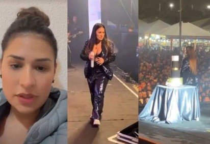 No camarim do show realizado em Paty de Alferes, no Rio de Janeiro, Simone fez um vídeo parabenizando a irmã pelo aniversário e pedindo o carinho do público -  (crédito: Reprodução)