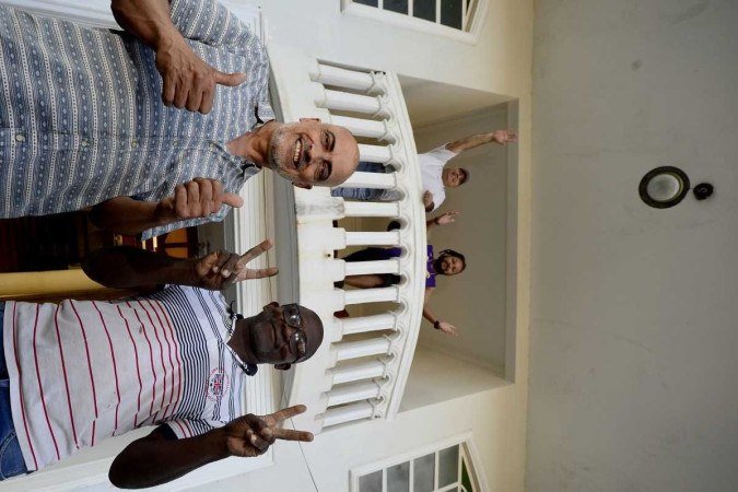 Crédito: Marcelo Ferreira/CB/D.A Press. Evandro Souza (camisa roxa), Ismael Bajs Azizeh (boné), Carlos Caldas (óculos) e Laércio Soares.
    