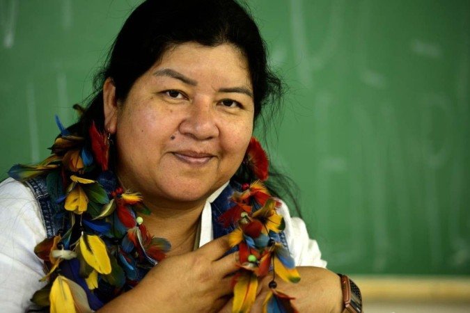 Altaci Rubim, primeira professora indígena da UnB, acredita que a mudança de Dia do Índio para Dia dos Povos Indígenas é um avanço importante 22/06/2022 Crédito: Carlos Vieira/CB. Formação e Trabalho. Primeira professora indigena da UNB. Na Foto Altaci Rubim, professora adjunta do LIP/IL/UNB.