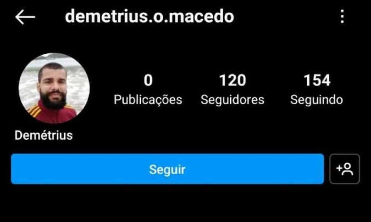 Demétrius trancou o perfil do Instagram e apagou identificações