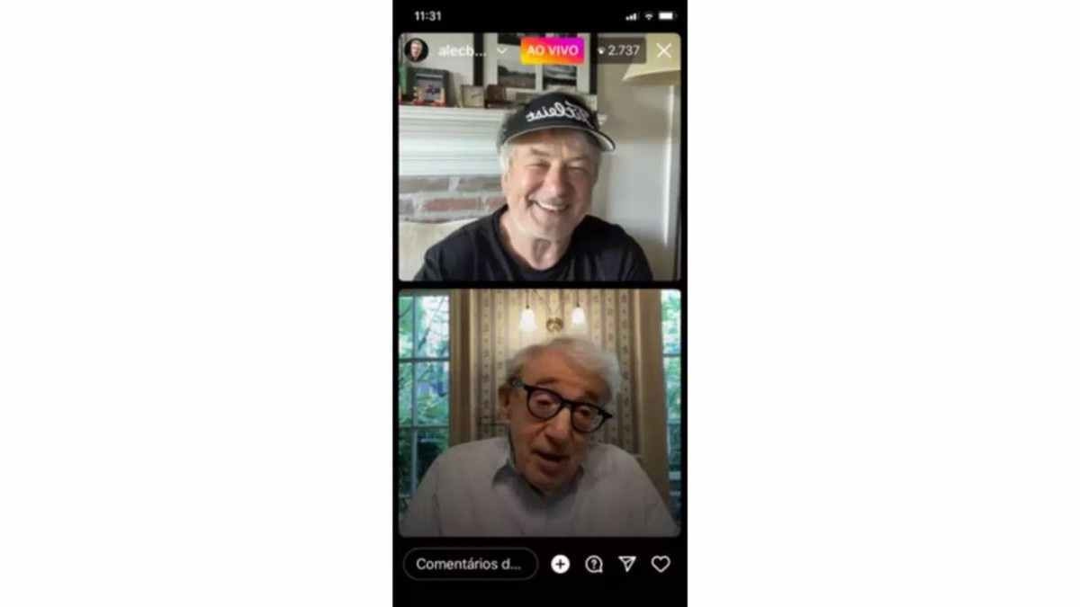 Woody Allen diz em live com Baldwin não sentir mais vontade de filmar