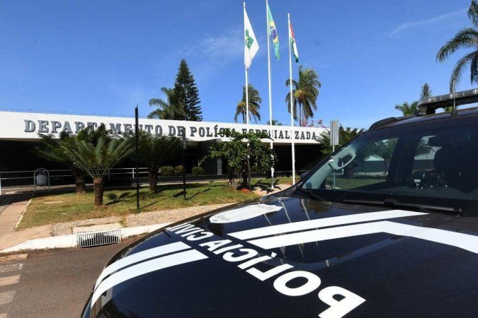  30/06/2022. Crédito: Ed Alves/CB/D.A Press. Brasil. Brasília - DF. Cidades. Fachada do DPE. Departamento Especializado de Policia. 