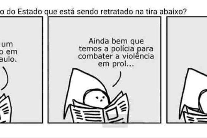 Tirinha usada na prova de sociologia