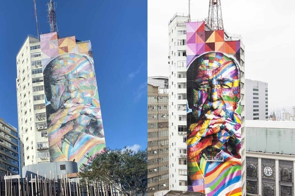 Artista urbano Kobra busca apoio para revitalização de murais