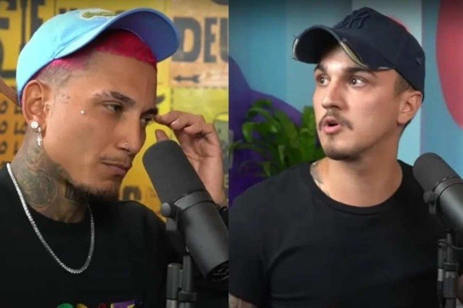 O bate-papo ficou sério quando Lucas Selfie e Christian Figueiredo aram a fazer perguntas relacionadas à participação de Dynho Alves na 'A Fazenda 13' - (crédito: Reprodução) O bate-papo ficou sério quando Lucas Selfie e Christian Figueiredo aram a fazer perguntas relacionadas à participação de Dynho Alves na 'A Fazenda 13' - (crédito: Reprodução)
