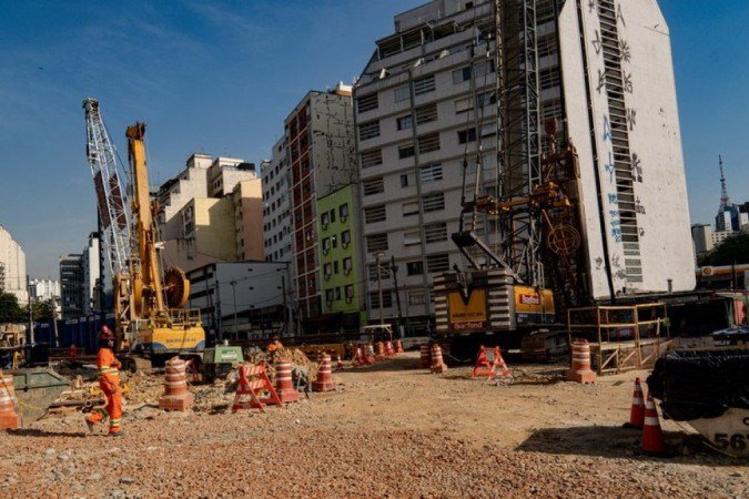Obra da linha 6-laranja do metrô de São Paulo onde foram encontrados vestígios do quilombo Saracura - (crédito: Divulgação) Obra da linha 6-laranja do metrô de São Paulo onde foram encontrados vestígios do quilombo Saracura - (crédito: Divulgação)