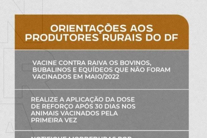 Seagri convoca produtores rurais a vacinarem o rebanho contra doença da raiva