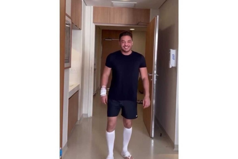 Vídeo: Wesley Safadão aparece caminhando após cirurgia de hérnia de disco