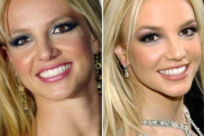 Brit é referência até hoje. A sombra cintilante e os fios diviidos ao meio sempre estavam em suas produções 