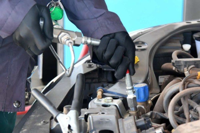  14/07/2022. Crédito: Ed Alves/CB/D.A Press. Brasil. Brasília - DF. Cidades. GNV ainda não baixou os impostos. Posto na Candangolandia. 