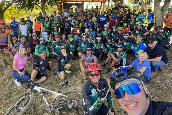 Integrantes do clube de ciclistas Calangos do Pedal - (crédito: Arquivo pessoal) Integrantes do clube de ciclistas Calangos do Pedal - (crédito: Arquivo pessoal)