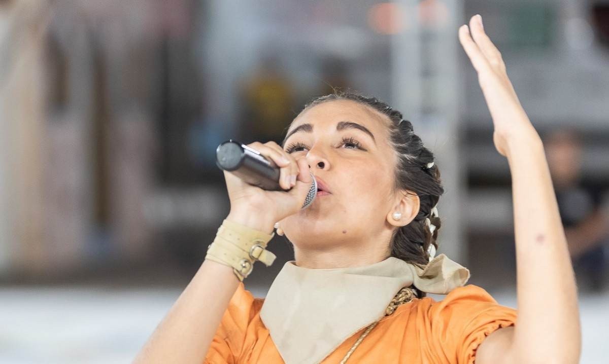 Ana Carolina, marcadora da junina Elite do Cerrado. 