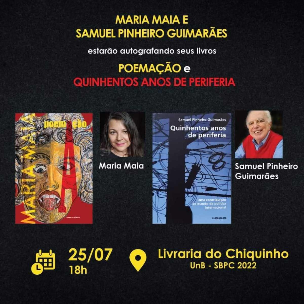 Samuel Pinheiro Guimarães e Maria Maia lançam livros nesta segunda