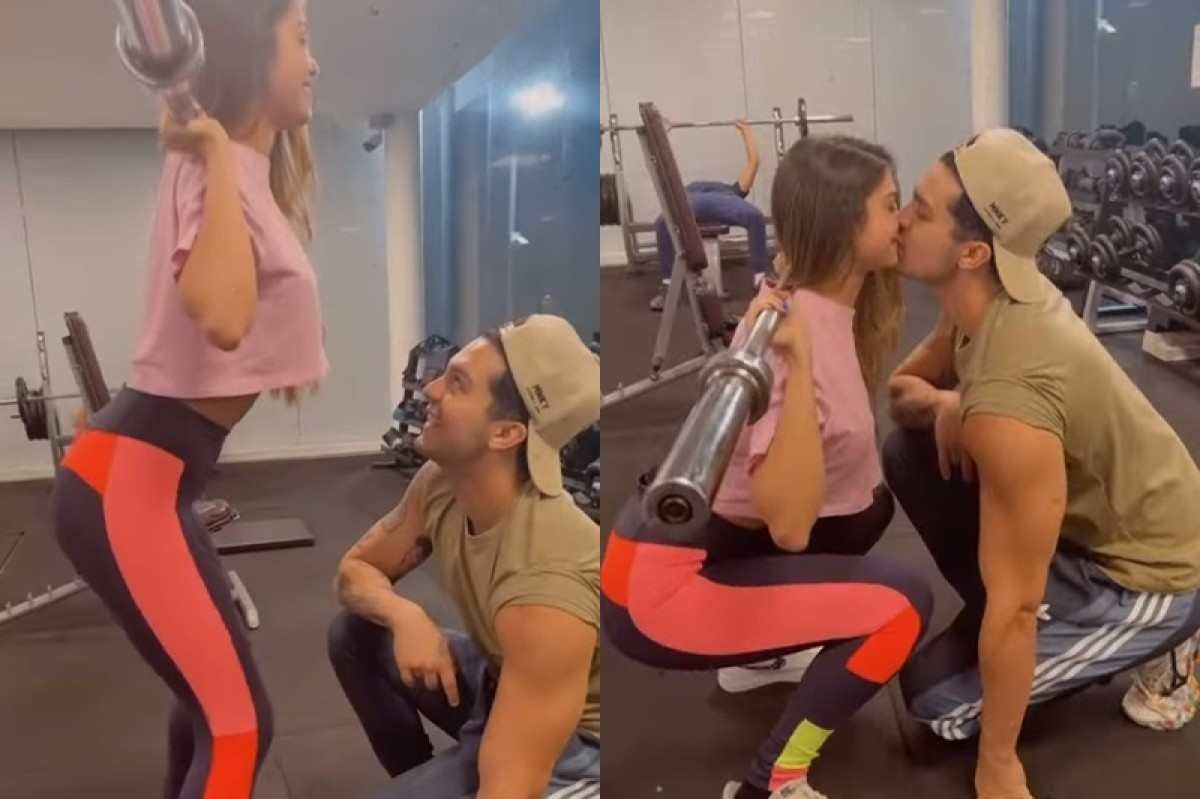 Luan Santana compartilha vídeo de treino inusitado com a noiva 