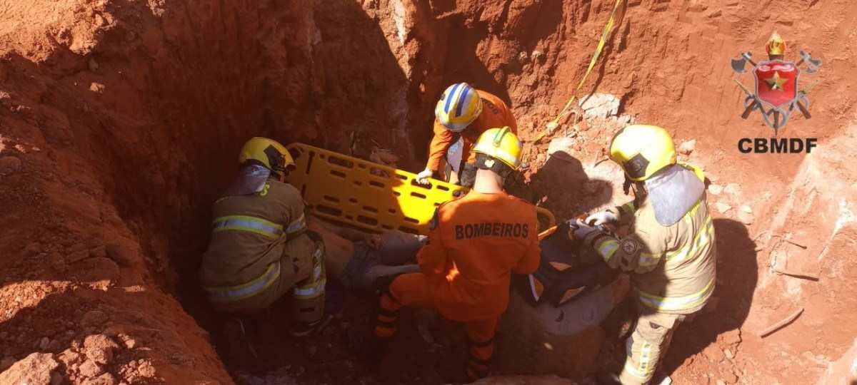 Trabalhador fica ferido depois de ser atingido por pedaço de concreto