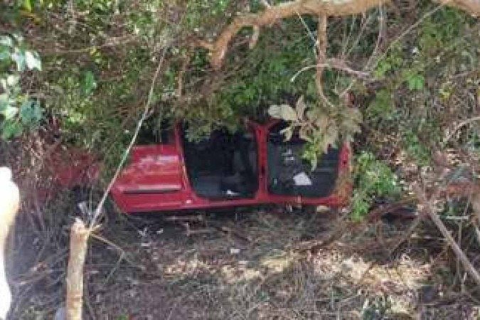 Carro estava sob densa folhagem, a 5 km de Tupaciguara - (crédito: Reprodução/Redes sociais) Carro estava sob densa folhagem, a 5 km de Tupaciguara - (crédito: Reprodução/Redes sociais)