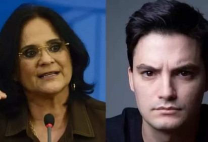 Felipe Neto rebateu ex-ministra Damares nas redes sociais -  (crédito: Agência Brasil/Reprodução/Divulgação)