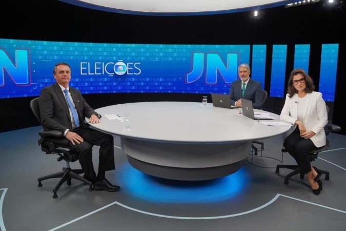 Bolsonaro em entrevista no Jornal Nacional
