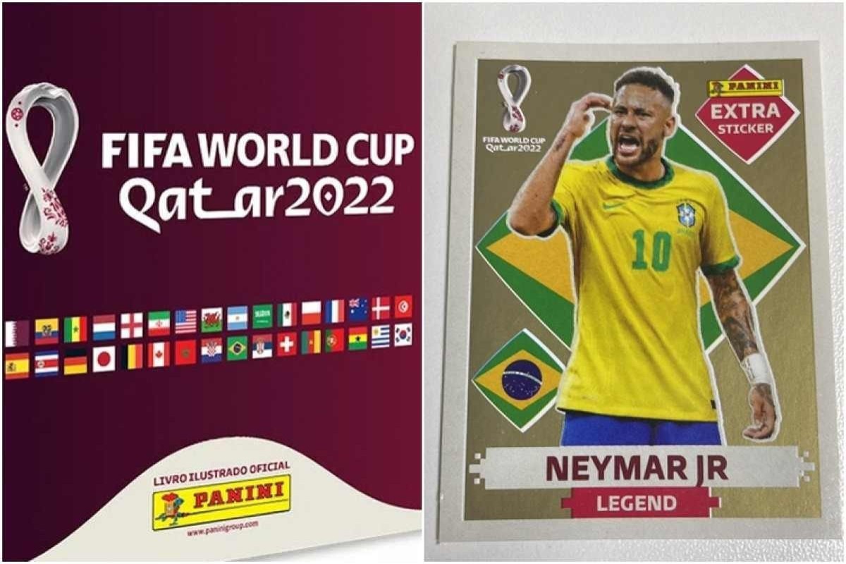 Kit 4 Figurinhas Legend Neymar Jr Copa Qatar 2022 Especial