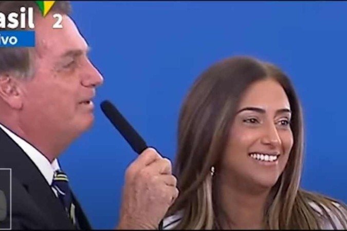  26/08/2022 Crédito: Reprodução/horário eleitoral. Presidente Bolsonaro na estreia do programa eleitoral da Flavia Arruda.