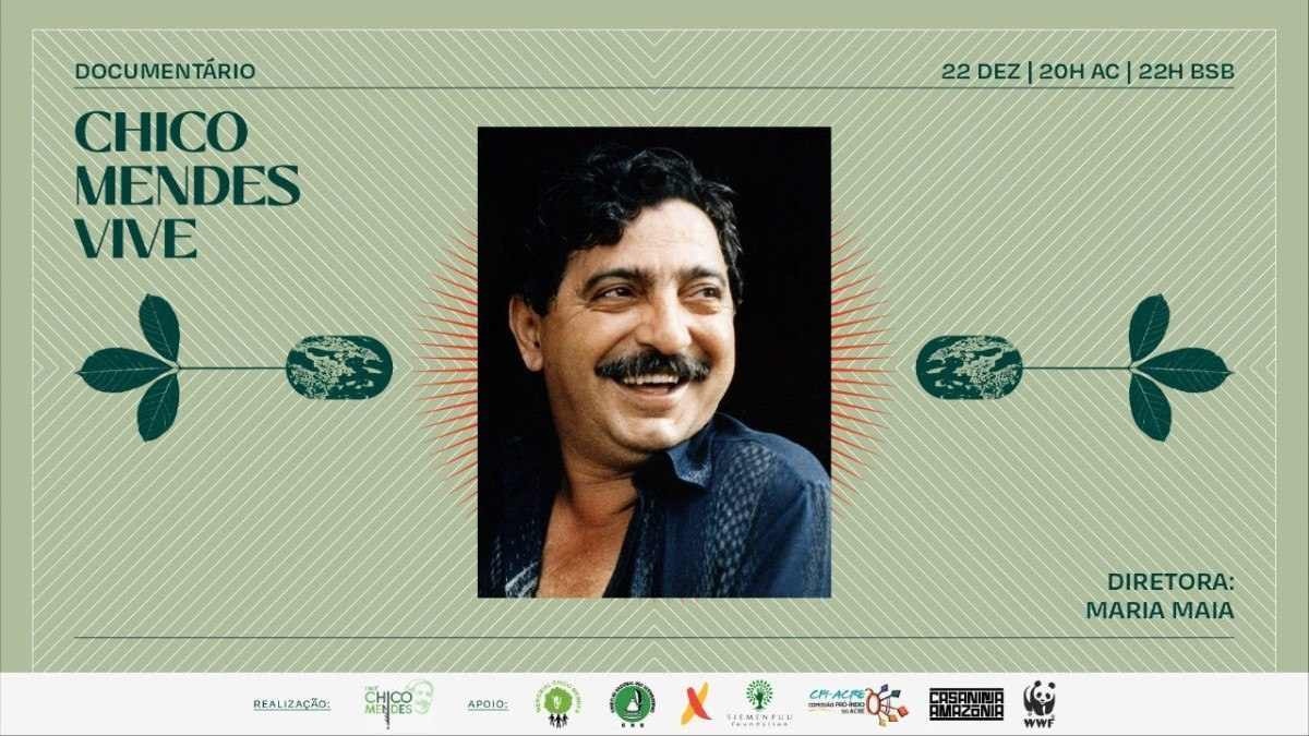 Documentário 'Chico Mendes vive' será exibido no Cine TVT no sábado