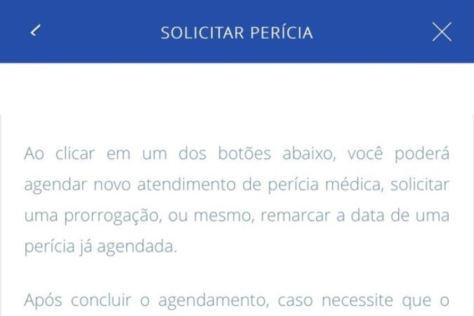 "Solicitar Perícia".