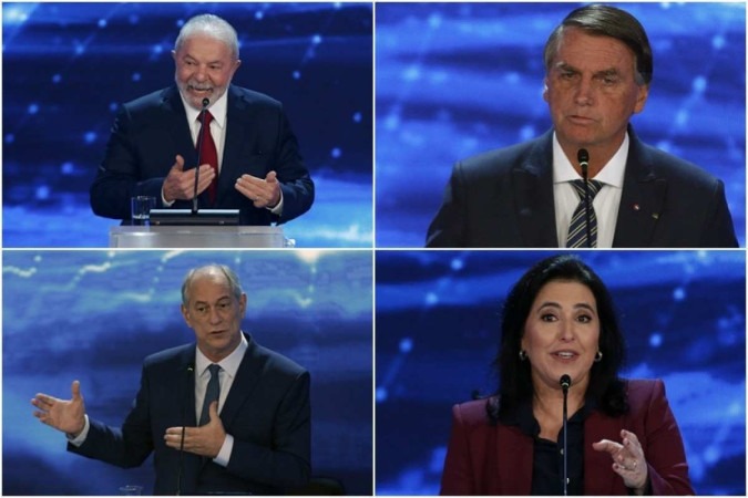 Lula (PT), Bolsonaro (PL), Tebet (MDB) e Ciro Gomes (PDT) são os quatro presidenciáveis com maior preferência dos eleitores - (crédito: Miguel Schincariol/AFP)