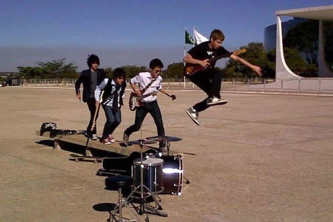  Luís Filipe, quando integrava a Banda Esquadra, na Praça dos Três Poderes 
