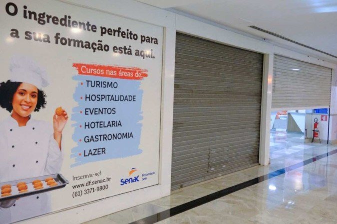 Fachada do novo espaço de gastronomia do Senac-DF, localizado no Pátio Brasil Shopping, no Setor Comercial Sul, na praça de alimentação
