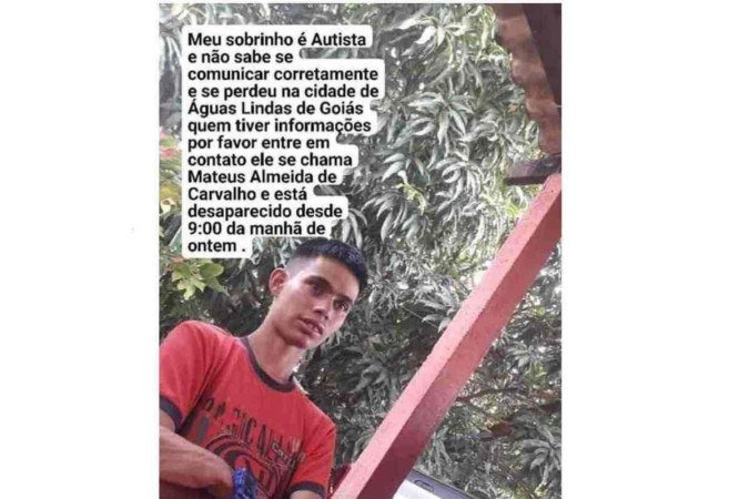 Matheus Almeida de Carvalho era procurado pela família. - (crédito: Reprodução/Instagram) Matheus Almeida de Carvalho era procurado pela família. - (crédito: Reprodução/Instagram)
