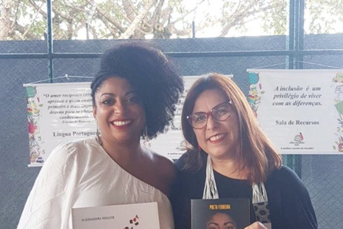 Escritora Preta Ferreira e poetisa Alessandra Roscoe