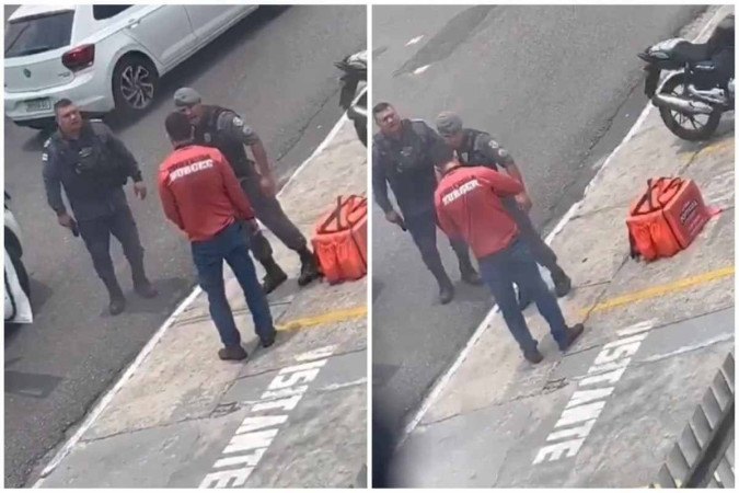 A ação violenta dos policiais foi gravada e denunciada pela juíza -  (crédito: Twitter @a_j_a_n_)