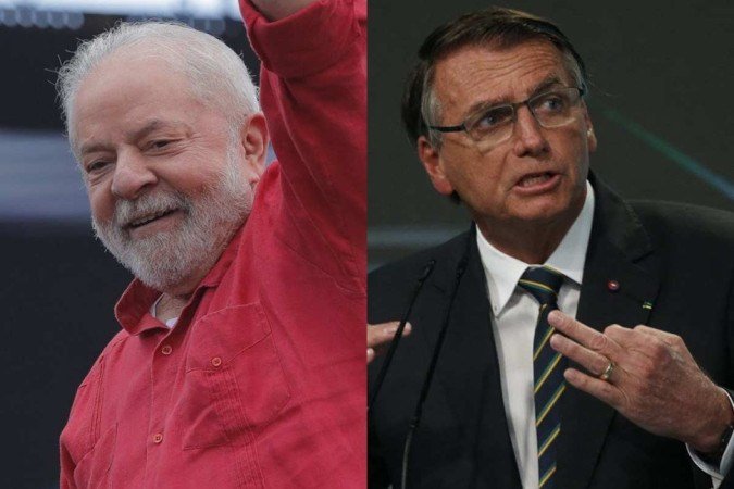 Nos votos válidos, o petista abriu uma vantagem de 14 pontos percentuais em relação ao presidente. - (crédito: Montagem/AFP) Nos votos válidos, o petista abriu uma vantagem de 14 pontos percentuais em relação ao presidente. - (crédito: Montagem/AFP)