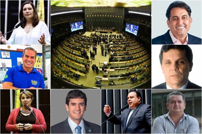  (crédito: Reprodução/Câmara dos Deputados; Reprodução/Instagram @fredlinharesbrasilia; Reprodução/Câmara Legislativa do DF ; Reprodução/Republicanos; Reprodução/Prof. Reginaldo Veras)