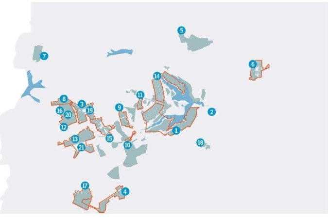 Mapa da votação no DF