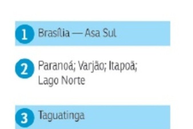 Mapa da votação no DF