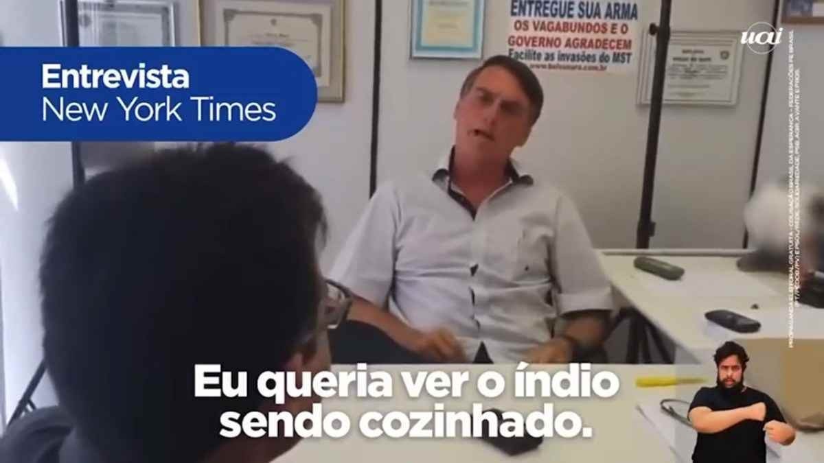 Bolsonaro em vídeo no programa do PT: 'Queria ver o índio sendo cozinhado'