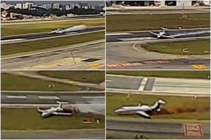 Acidente com avião em Congonhas - (crédito: Reprodução/YouTube/Clima Tempo) Acidente com avião em Congonhas - (crédito: Reprodução/YouTube/Clima Tempo)