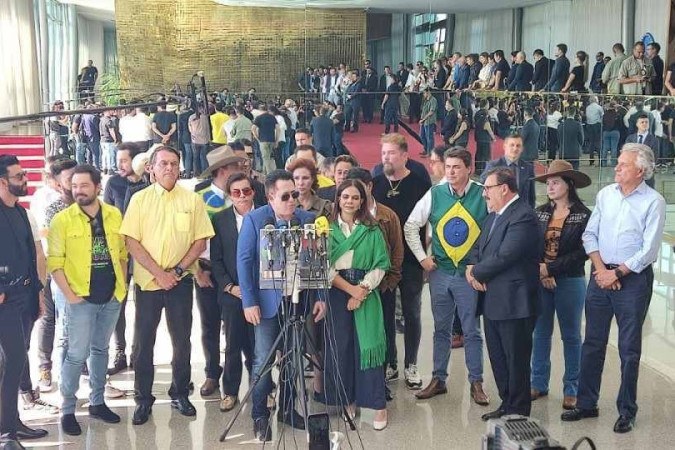 Encontro de sertanejos com Bolsonaro nesta segunda-feira (17/10) -  (crédito: Ed Alves/CB/D.A. Press)