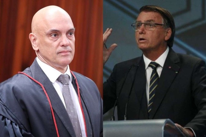 Na imagem, o presidente do TSE, Alexandre de Moraes, e o presidente da República, Jair Bolsonaro. -  (crédito: Antonio Augusto/Secom/TSE e Miguel SCHINCARIOL/AFP)