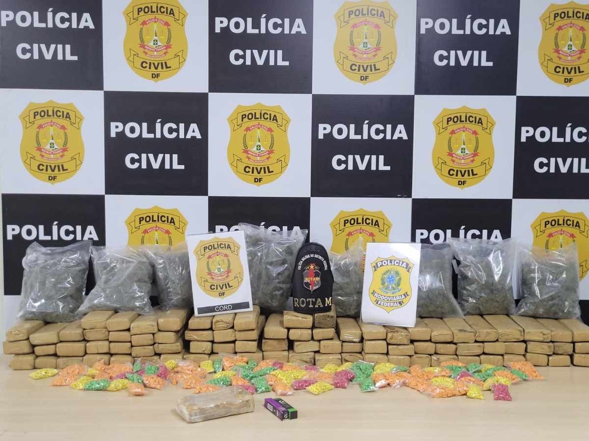 Polícia apreende 65kg de maconha e 10 mil comprimidos de ecstasy no DF