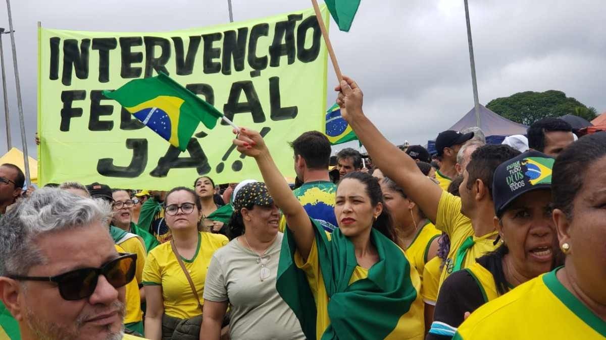 Bolsonaristas em ato em Brasília: 