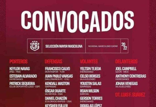 Divulgação/Federação Costarriquenha de Futebol