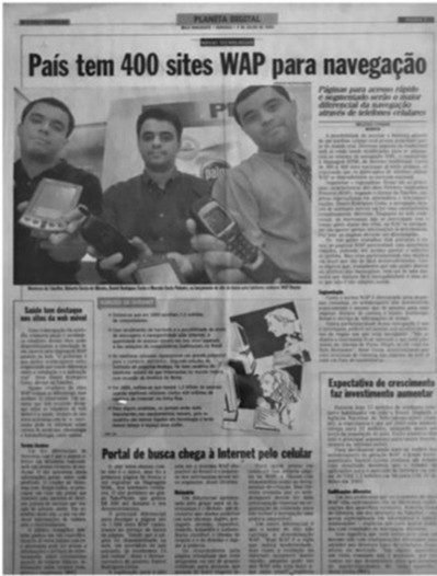 Publica&ccedil;&atilde;o no jornal Planeta Digital (1999)