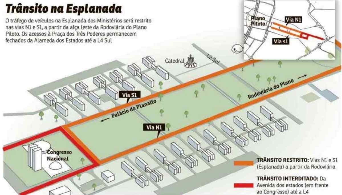 Confira como ficará o trânsito na Esplanada dos Ministérios neste 15 de novembro