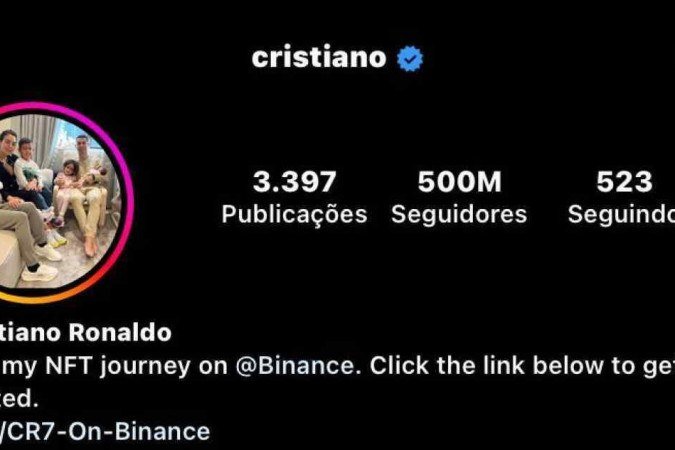 Cristiano Ronaldo alcança meio bilhão de seguidores no Instagram