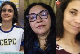 Professora Flávia Amboss Merçon Leonardo, 38 anos, morreu ontem. As outras vítimas são Selena Zagrillo, 12 anos, Maria da Penha Banhos, 48 anos, e Cybelle Bezerra, 45 -  (crédito: Reprodução / TV Gazeta)